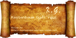 Kestenbaum Györgyi névjegykártya
